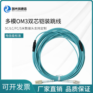Lc-Lc Industrial Carrier Grade Computer Room Internet Cafe Fiber Jumper Om3 10g 40g Multi-Mode Dual-Core Armored Fiber Optic Cable