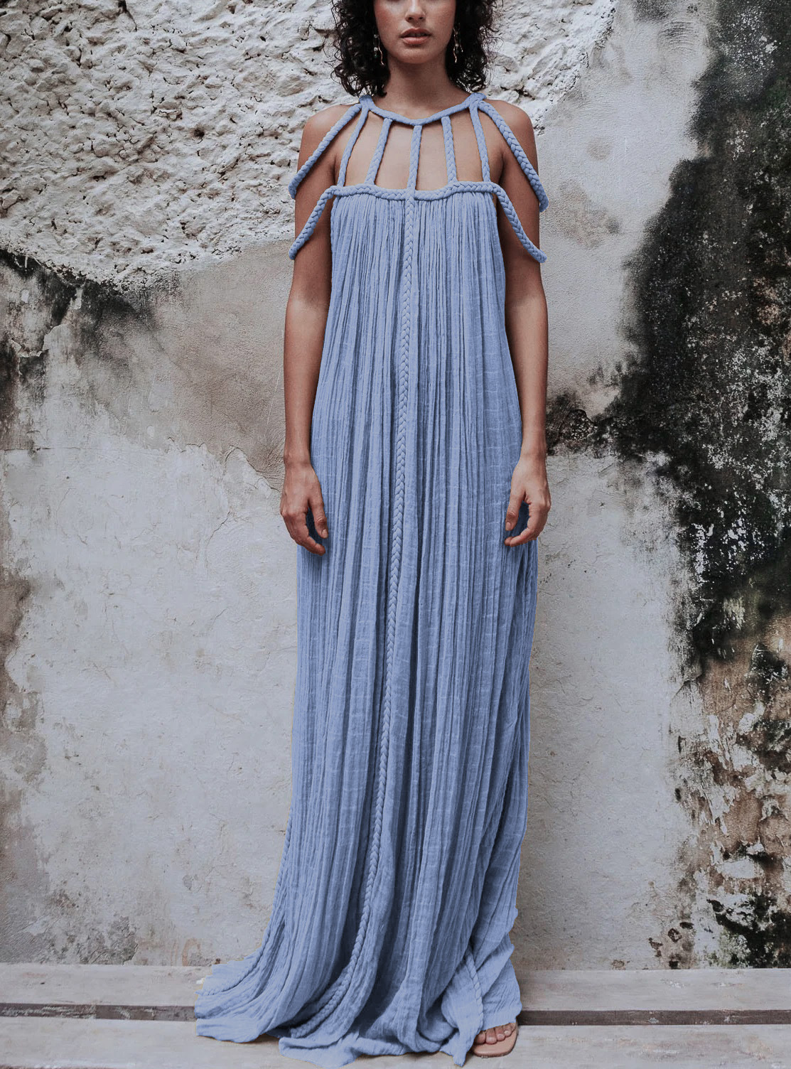Summer Season Wholesale Women's Sexy Solid Color Holiday Banquet Bar Round Neck Sleeveless Party Dress