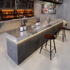 Ruigege ステンレス鋼レジカジュアルレトロバーテーブルカフェミルクティーショップ衣料品店フロントデスク受付デスク