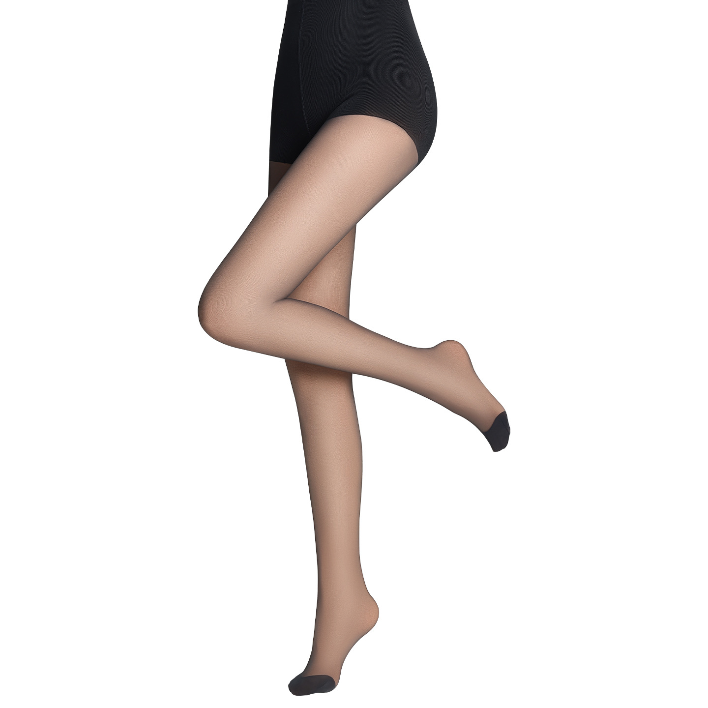 Piel negra y piernas desnudas artefacto de mujeres otoño y invierno desmontable pantalones de seda negra con calzoncillos de terciopelo gruesos calzoncillos de calzoncillos