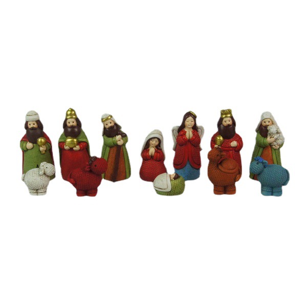 Navidad regalo de dibujos animados nacimiento pesebre decoración carácter virgen resina artesanía decoración del hogar escultura