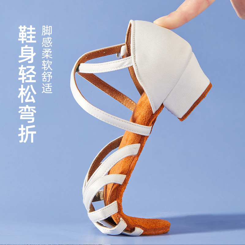 Latin Dance Shoes for Children, Professional Performance Soft-Soled Dance Shoes for Girls, Body Training Shoes for Girls, Women's Shoes