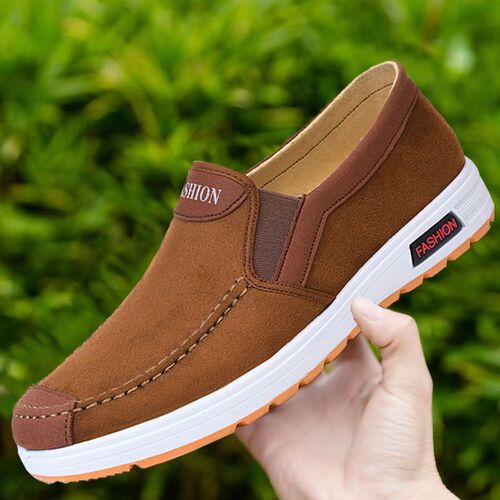 2024 New Leather-soled Beijing Cloth Shoes, Casual Non-slip Breathable Men's One-Piece Work Shoes, High-end Cloth Shoes