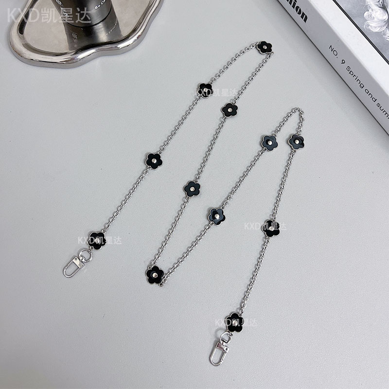 Kaixing New Oil Dropping Flower Hand-held Chain Small Chanel Style Mobile Phone Crossbody Chain Mobile Phone Case Accessories Hanging Decoration Mobile Phone Chain for Women