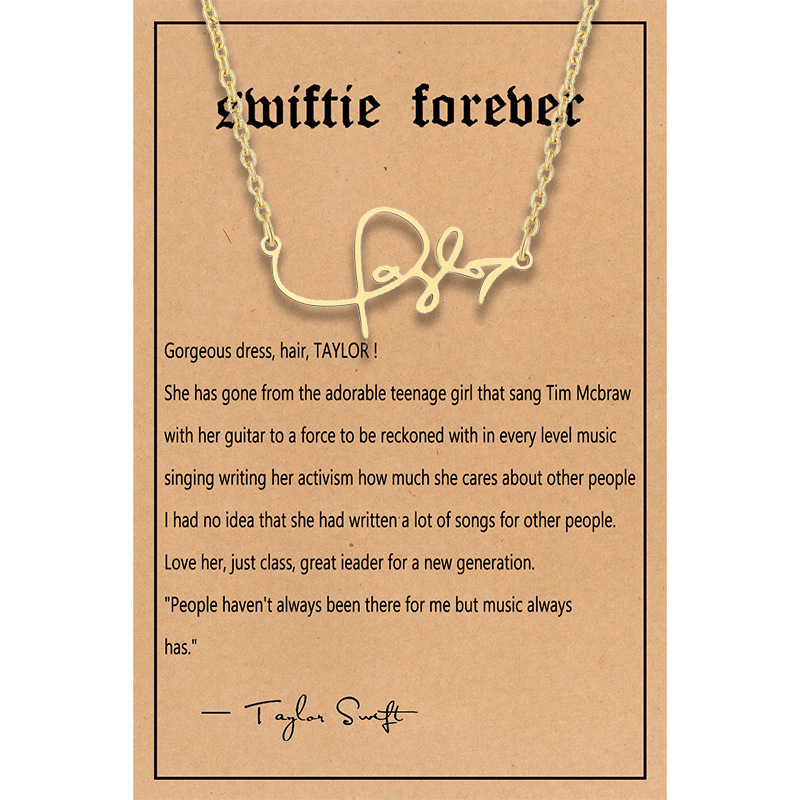 Music Friendship Necklace Gold Electroplated English Letters Titanium Steel Pendant Necklace Stainless Steel Taylor Album Necklace Music Friendship Necklace Gold Electroplated English Letters Titanium Steel Pendant Necklace Stainless Steel Taylor Album Necklace