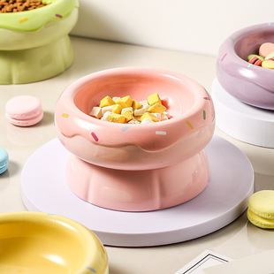 Ceramic Pet Bowl cat bowl dog bowl cat food bowl donut feeder water bowl porcelain bowl canned cat snack bowl