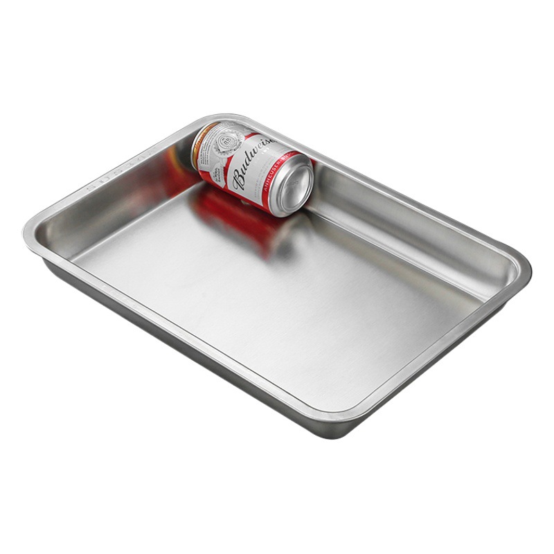 304 bandeja de placa de acero inoxidable placa cuadrada plana hogar plato de cocina plato de arroz al vapor espesado comercial barbacoa placa cuadrada placa