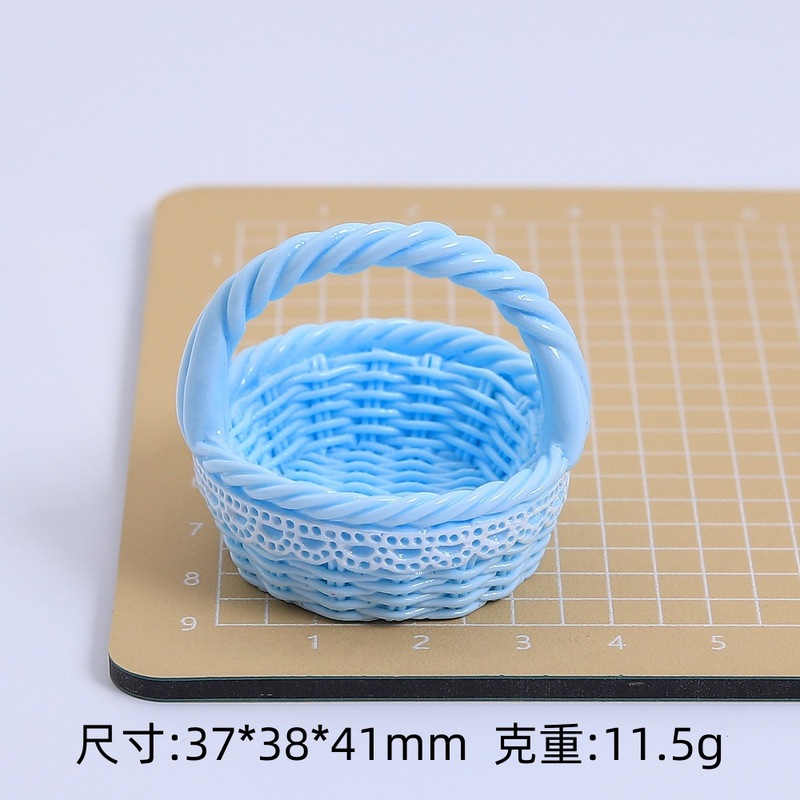 立体编织篮子创意食玩卡通手工diy奶油胶树脂小配件饰品材料批发|undefined