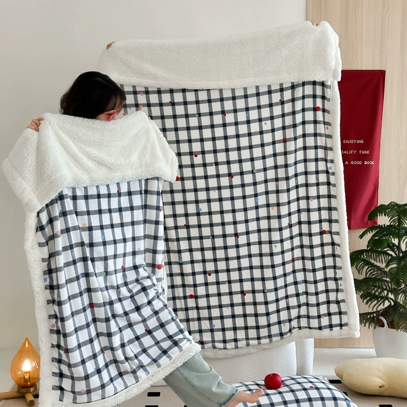 Новое Cartoon Milk Velvet Lamb Velvet Blanket Autumn and Winter Thickened Nap Blanket Office Lunch Break Air Conditioning Velvet Blanket Cover