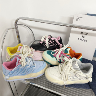 Dopamine Wear Canvas Shoes Women's Autumn 2023 New Breathable Soft Bottom Color Matching Retro White Shoes for Students Skate Shoes