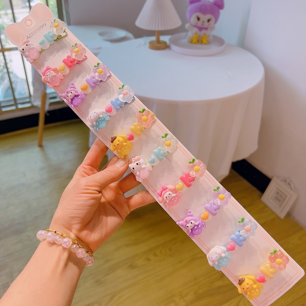 23#Holding big candy+ok+flower group hair clip 10 starting card -containing cards (occasionally some patterns will be confused)