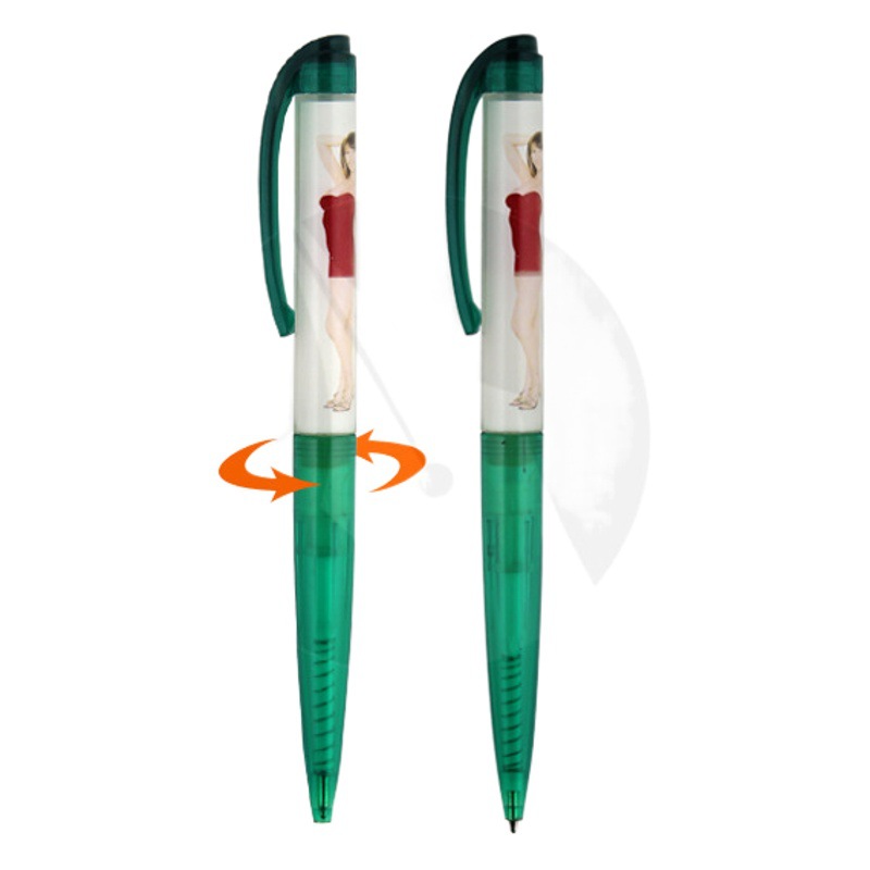 Supply [CD600 oil pen] Crystal rotating ballpoint pen with floating objects creative gift advertising pen