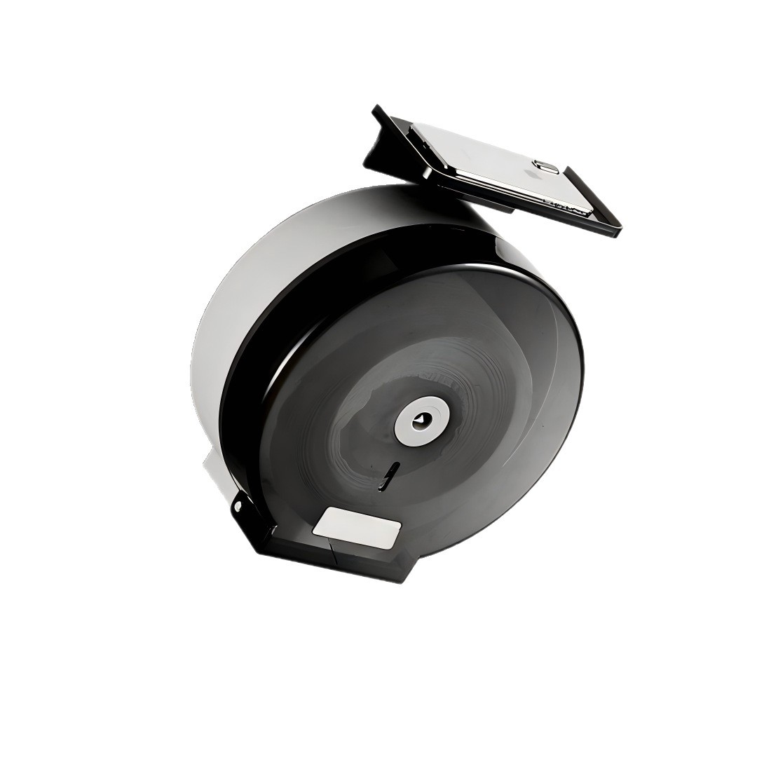 Caja de pañuelos para sala de estar y baño con tapa, soporte de papel higiénico de plástico para montar en la pared, sin necesidad de taladrar.