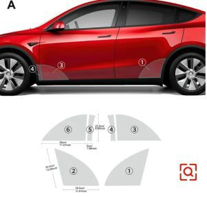 Car paint protective film: Tesla Protection Film - model-y-door-lower-half-circle-tpu-film-no-specification