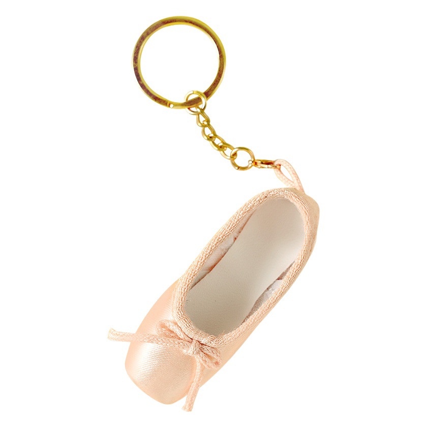Hecho a mano Ballet danza zapatos puntiagudos pequeña joyería mini zapatos satén llavero 7,7 cm llavero en caja