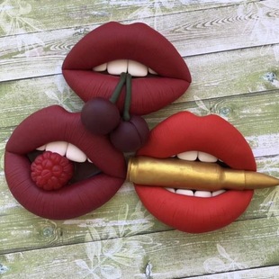 Cherry Red Lip Sugar Flip Silicone Mold Valentine's Day Rose Lip Chocolate Mill Decoration Cake Baking Tools