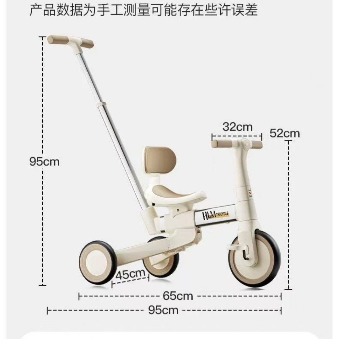 Triciclo infantil con artefacto de pedales caminador para niños 2–5 años uso exterior con barra de empuje
