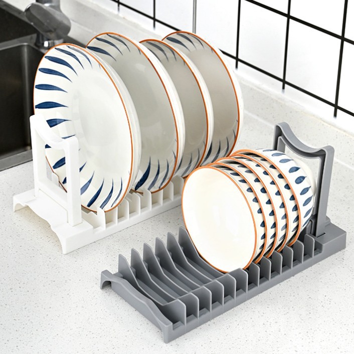 수납형 물기 제거 접시 건조대 - 화이트