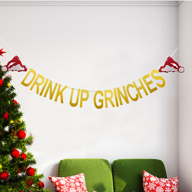 クリスマスフラグキラキラクリスマスバナー新年パーティークリスマス背景装飾用品写真撮影道具|undefined
