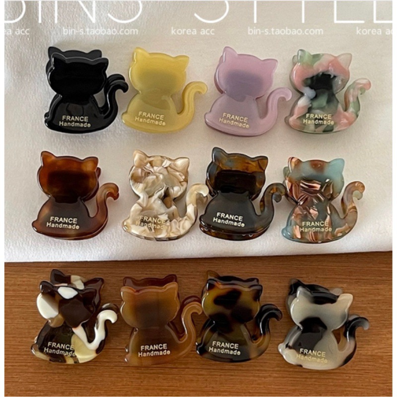 韩国出口猫咪发夹金标抓夹醋酸可爱卡通小发抓夹刘海碎发迷你边夹