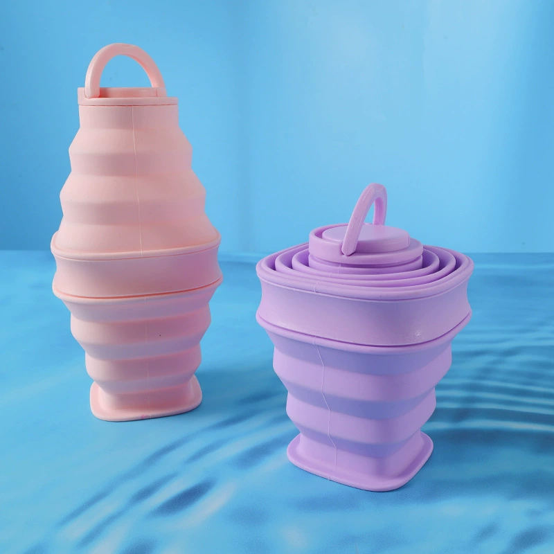 Производитель силиконовая телескопическая спортивная бутылка для воды кросс-граничный уличный 600 мл креативная уличная дорожная бутылка портативная складная бутылка для воды