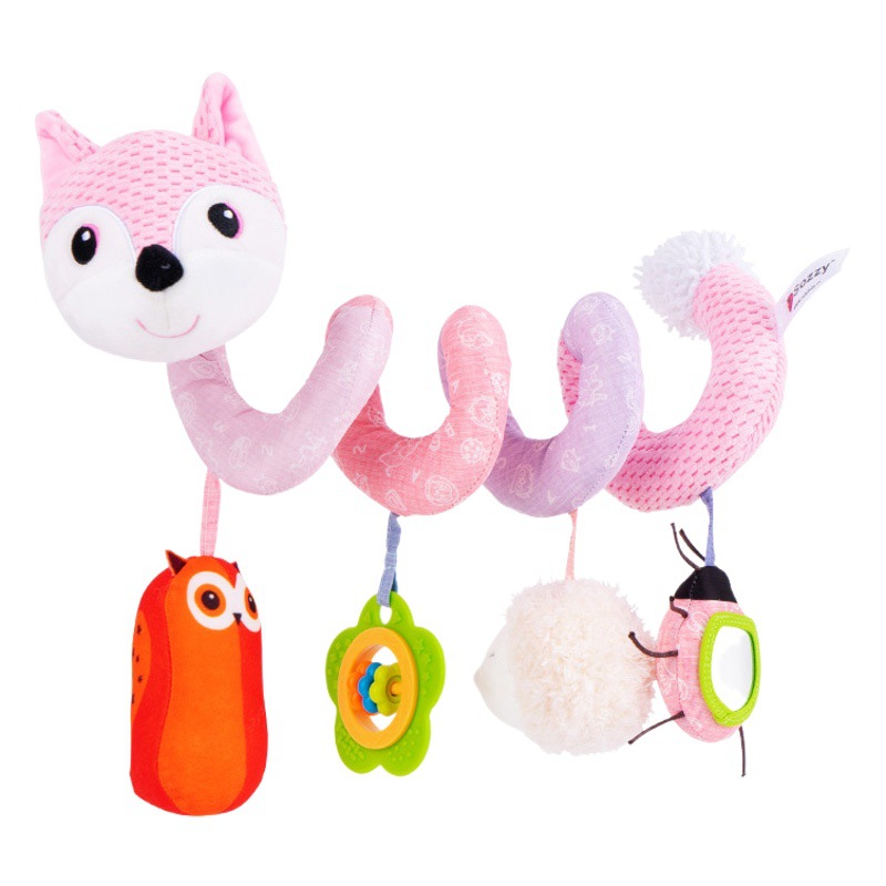 Cama de carro de bebé sozzy que cuelga Fox animal cama bobinado bebé música sonajero juguete calmante muñeca cama bobinado