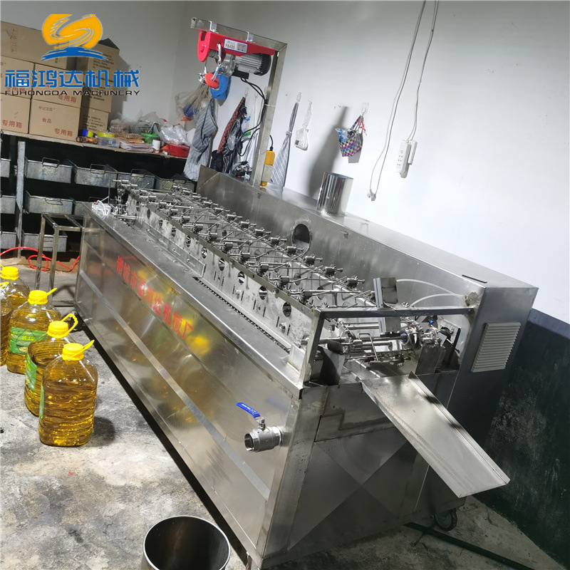 可调长短的金丝馓子油炸机 德铭盛炸馓子设备厂家 金丝麻花油炸机