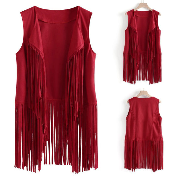Cross-border 2024 Summer New European and American Fashion Thin Tassel Vest Women's European Station Slim Slim-fit Sleeveless Vest