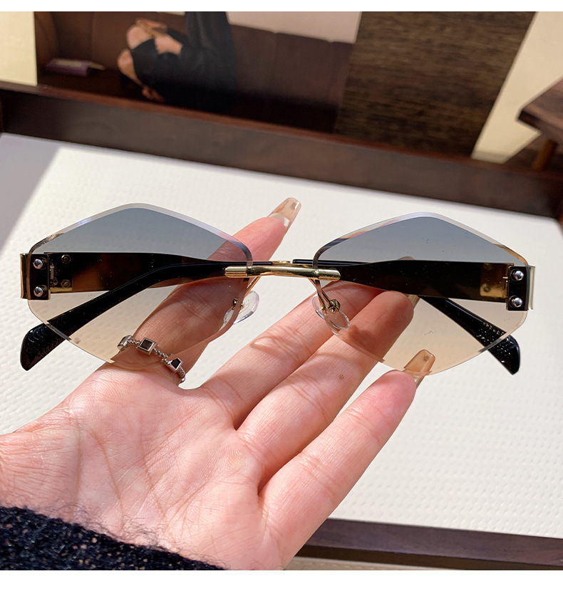 Sunglasses Classification Elegant Simple Style Solid Color PC UV400 Protection Polygon Frameless Women's Sunglasses