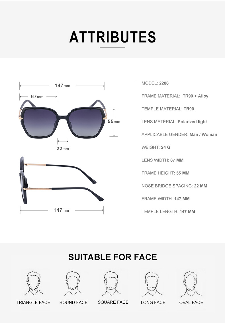 Fashion Polarized Metal Splicing Frame Sunglasses Wholesale display picture 3
