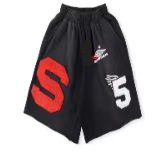 Sp5der 555555 Sweat Shorts Puff Print Black