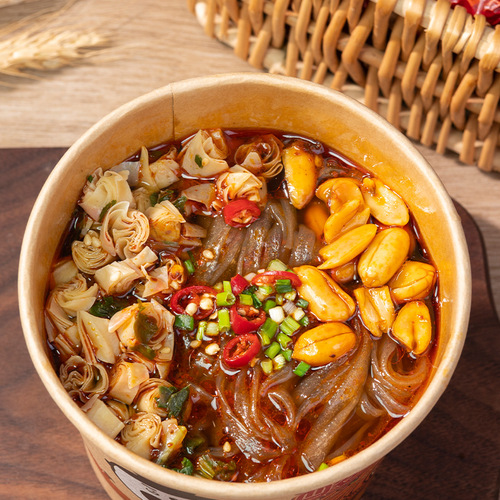 Hai Chijia Sour & Spicy Wide Rice Noodles – 6-Piece Full-Case Pack! Celebrity-Approved 8-Li Golden Sour & Spicy Noodles & Snail Noodles—Instant, Ready-to-Drink Convenience Delivered in One Batch