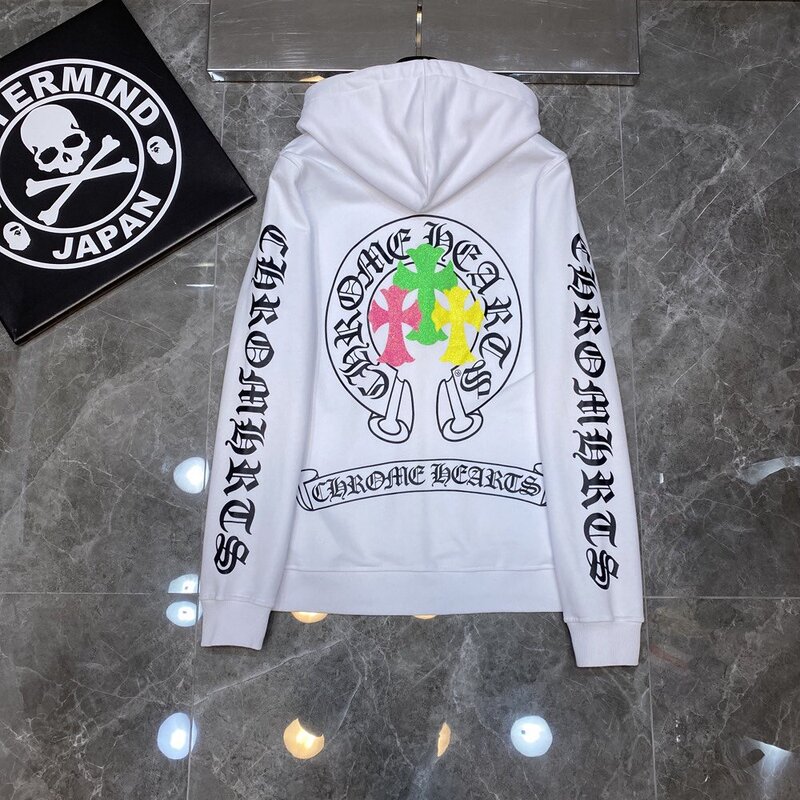 Chrome Heart Hoodie 克罗伈十字架连帽卫衣跨境宽松男女拉链帽衫|undefined