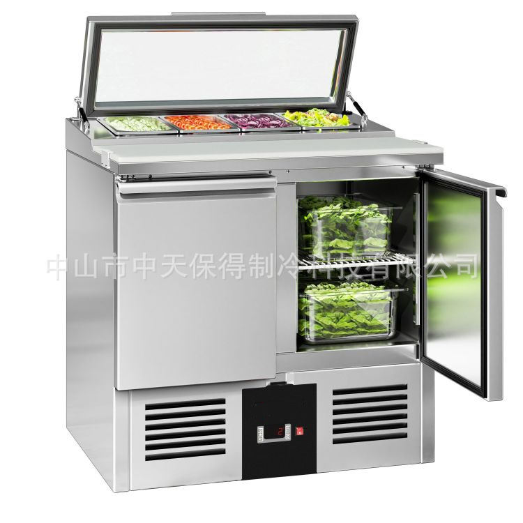 European Pizza Sprinkle Sauce Refrigerator Cylinder Salad Sauce Table Fruit Salad Pizza Refrigerated Freezer