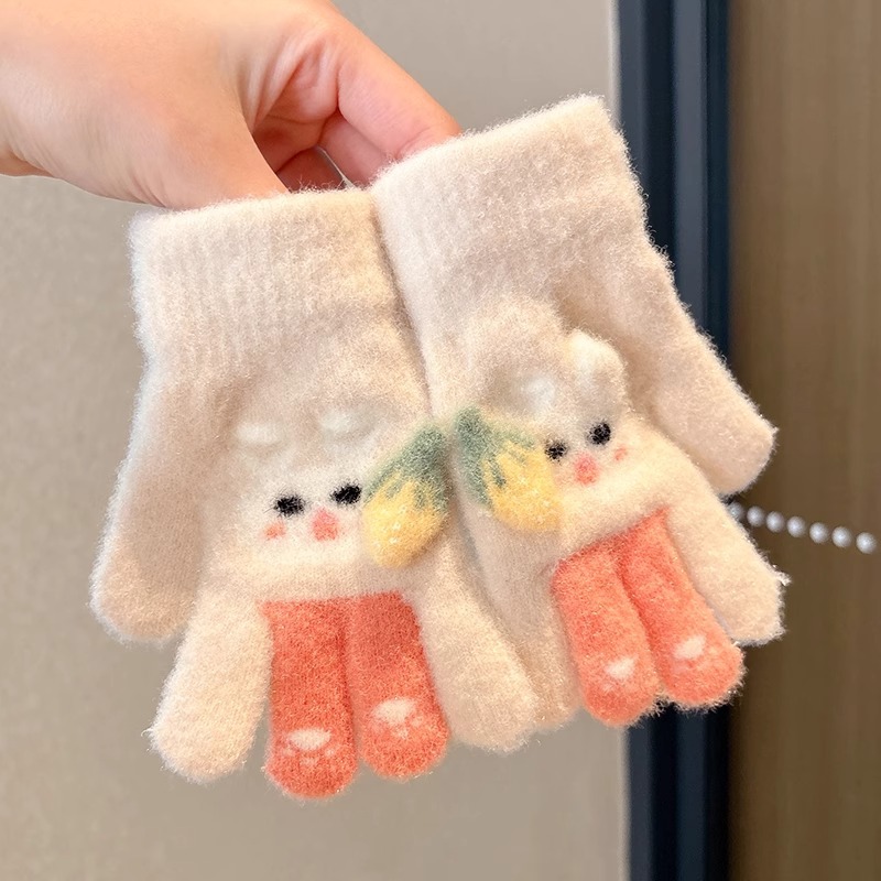 Guantes infantiles de invierno para niñas de invierno de cinco dedos para mujeres 2025 nuevos bebés calientes lindas niñas y niños