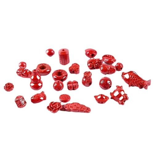 Cinnabar original stone purple gold sand Pixiu jewelry accessories collection diy compiled birth year bracelet anklet car hanging pendant