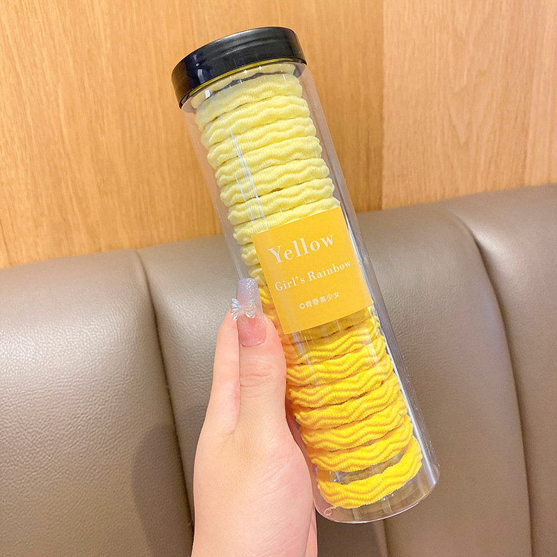 Cuerda de pelo simple banda de goma corbata de pelo femenina alta elástica duradera corbata de pelo tocado cuerda de pelo cubierta de cuero banda de pelo negro verano