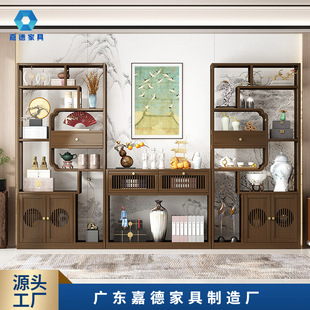Bogu Rack Solid Wood Duobao Pavilion Tea Rack Display Cabinet Ornaments Cabinet Tea Room Tea Set Storage New Chinoiserie Modern New Style