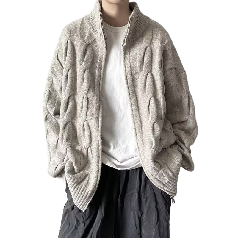 Suéter de malla coreano hueco hombre camiseta de punto de cuello en V abrigo de manga larga tendencia perezosa primavera y otoño comercio exterior transfronterizo al por mayor 6