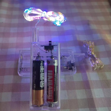 Cadena de luces LED de alambre de cobre con batería de botón, de plástico, impermeable IP68, para flores y regalos