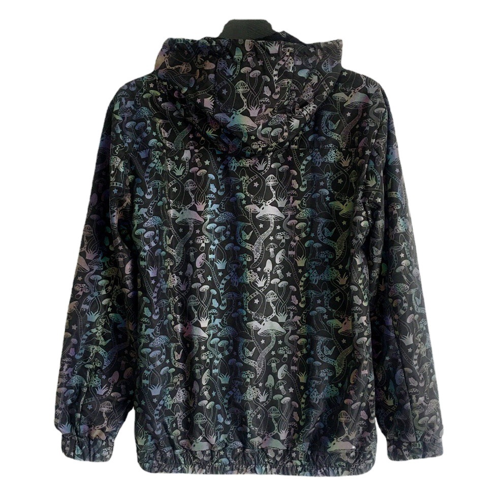 2021 Otoño e Invierno seta colorida chaqueta reflectante europea y americana hombres y mujeres moda chaqueta con capucha ins colorido reflectante top