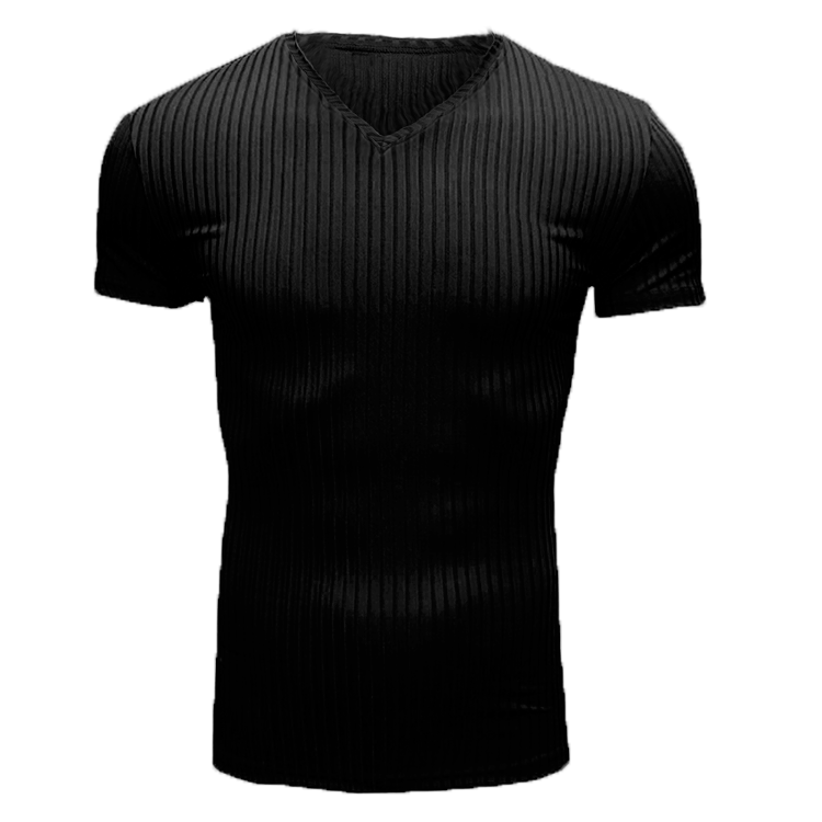 Men's Solid Color Simple Style V Neck Short Sleeve Slim Men's T-shirt display picture 16