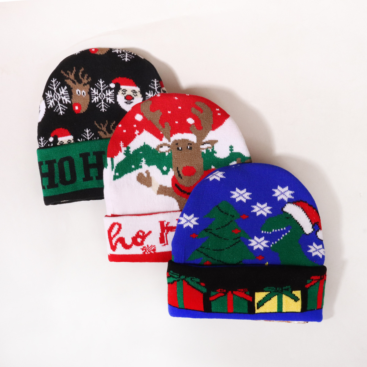 Unisex Christmas series jacquard knitted hat simple men and women alike_voghion.com