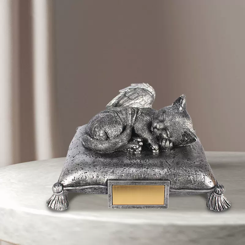 亚马逊宠物猫狗树脂相框骨灰盒跨境仿真石树脂纪念墓碑工艺品摆件