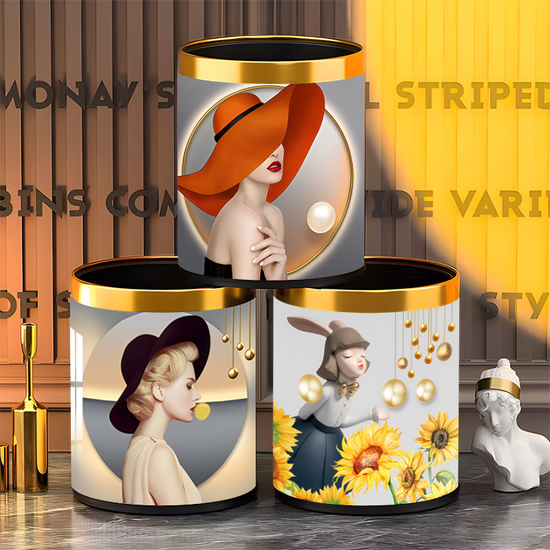 Trash Can Home Living Room Light Luxury High-end Kitchen Bedroom Bathroom Office High-value Large Hotel Commercial