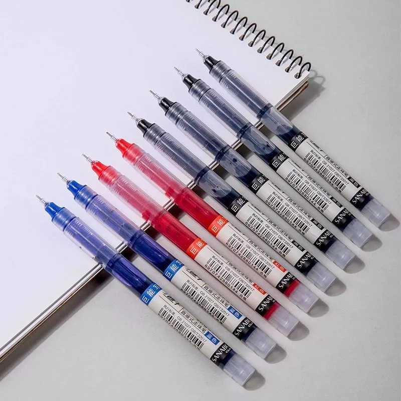 Quick dry rollerball black rollerball pen, water-based pen for students