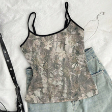 瑞逅跨境亚马逊欧美外贸性感吊带上衣女装2025夏季复古色小背心女