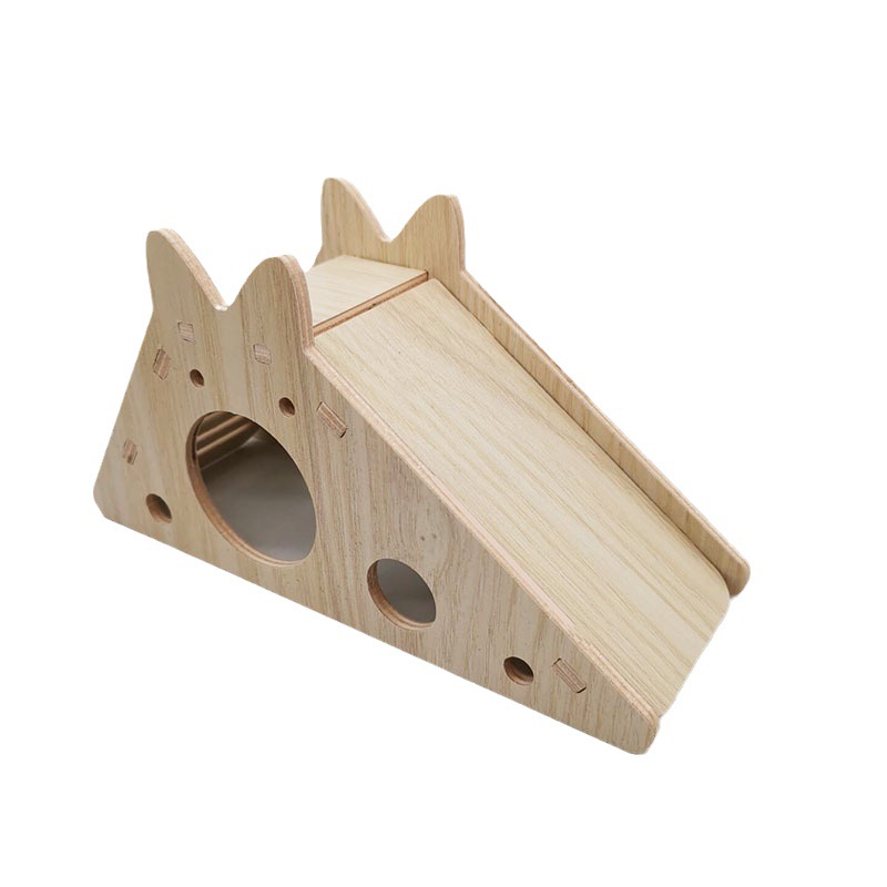 Hámster de madera suministros paisajismo hámster nido mini muebles decoración Villa madera maciza pequeña casa otoño