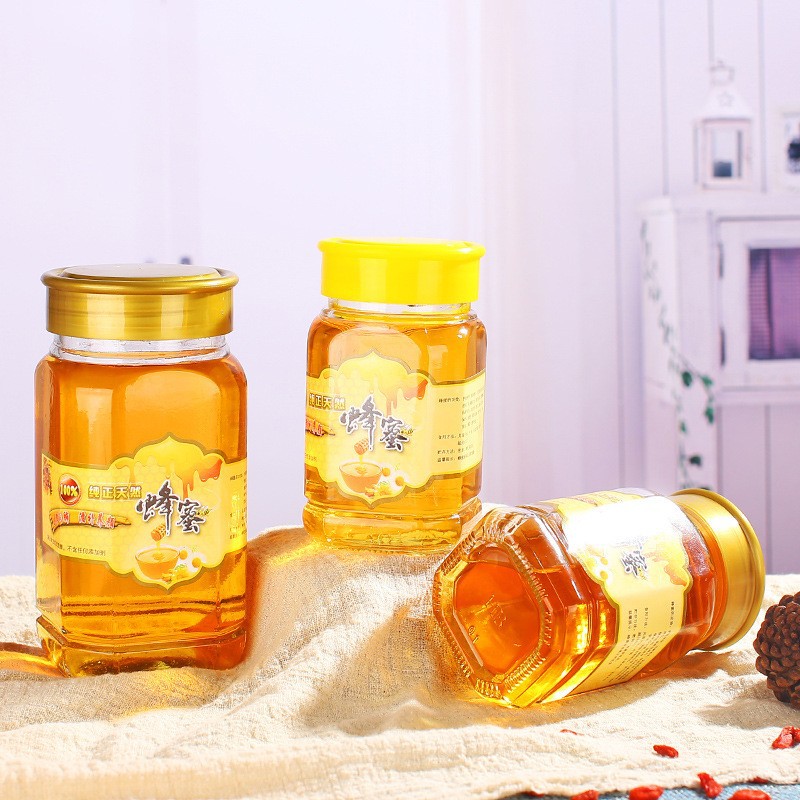 厂家供应八角蜂蜜瓶一斤二斤酱菜玻璃瓶辣椒酱玻璃罐食品包装瓶