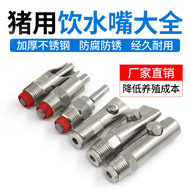 猪用饮水嘴 小猪喝水器育肥猪不锈钢自动饮水器 喝水碗弹珠猪水嘴